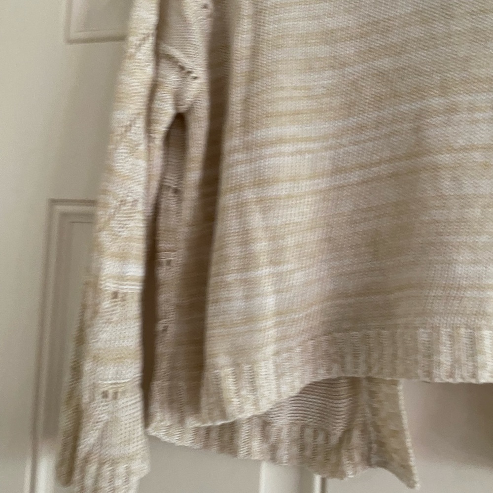 Vintage Y2K Ellie Cardigan Sweater Cropped Lightweight Fairy Tie Front Tan - Picture 9 of 10